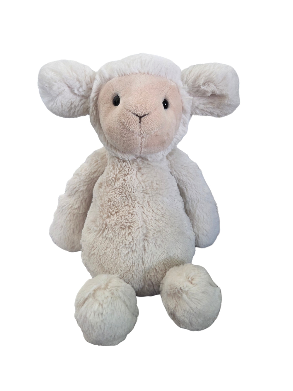 Jellycat Retired 12" Bashful Lamb Plush Cream And Tan Colored